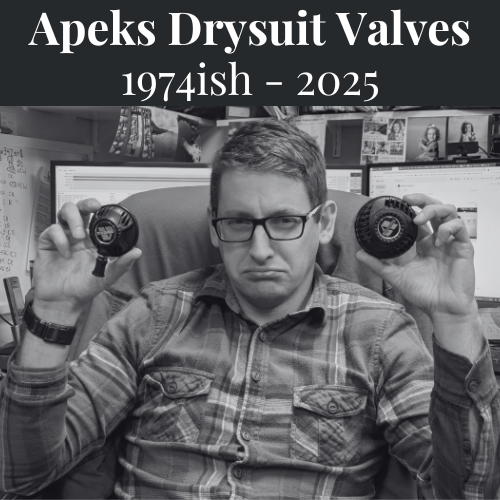 Tim looking sad holding up some apeks valves