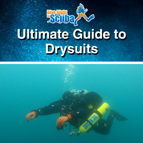 Drysuit diver underwater
