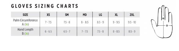 ArmorTex Kevlar Gloves Size Chart