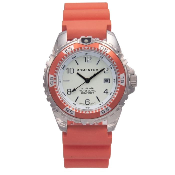 Splash 38 Dive Watch with Coral Rubber Band (Closeout)