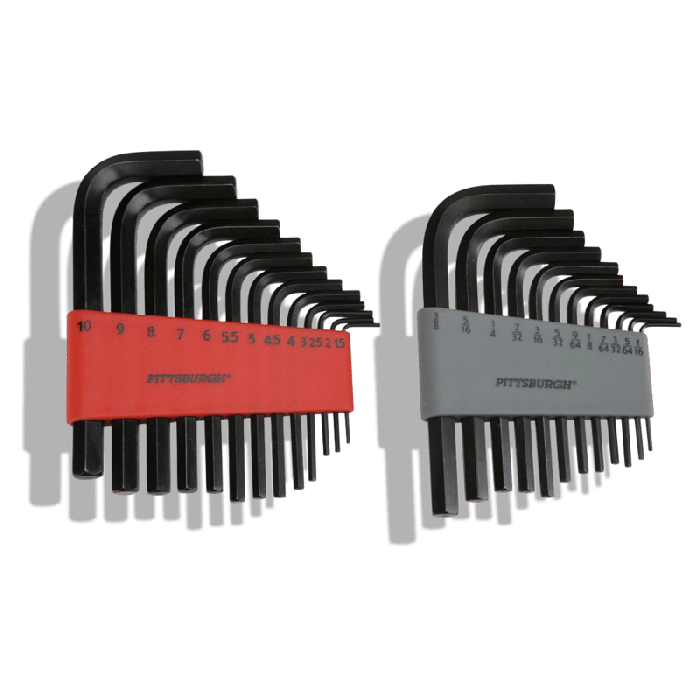 25 Piece Long-Reach SAE and Metric Hex Key Set