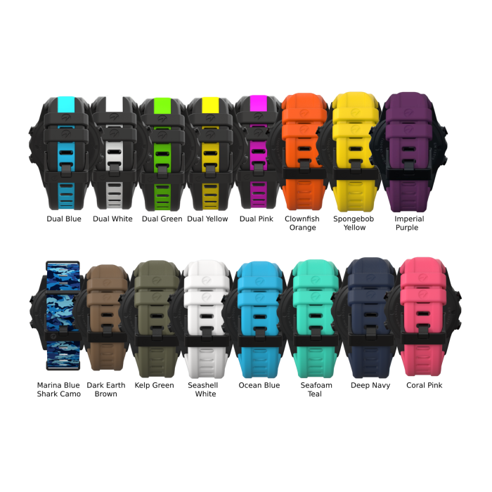 Color Straps for Teric Dive Computer (Coral Pink & Deep Navy, Closeout)