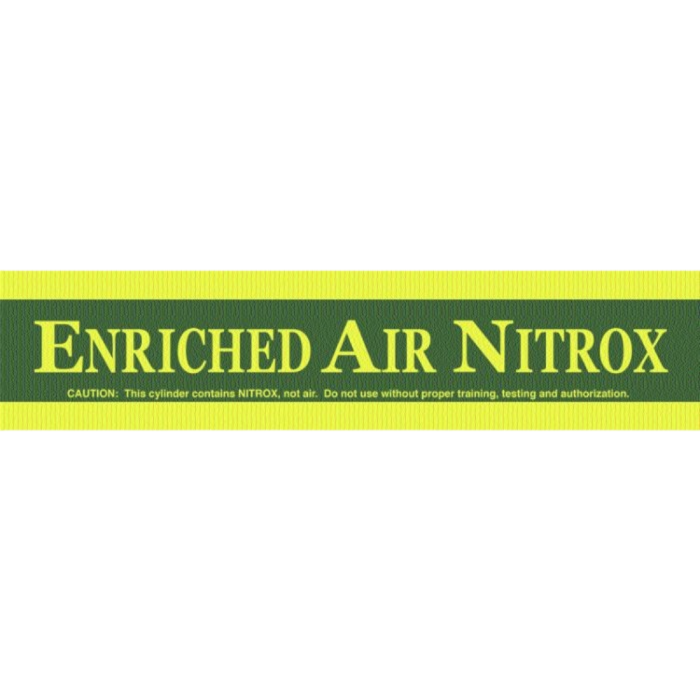 "Enriched Air Nitrox" Tank Band Sticker (Closeout)
