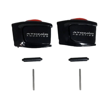 Atomic Aquatics Mask Buckle Set with Pins (Black/Red)