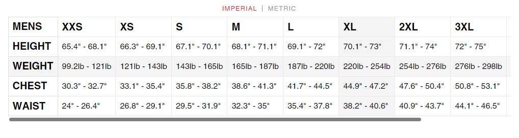 Titanium Chillproof Women's Long Sleeve Full Zip (Size 0 & 2, Closeout) Size Chart