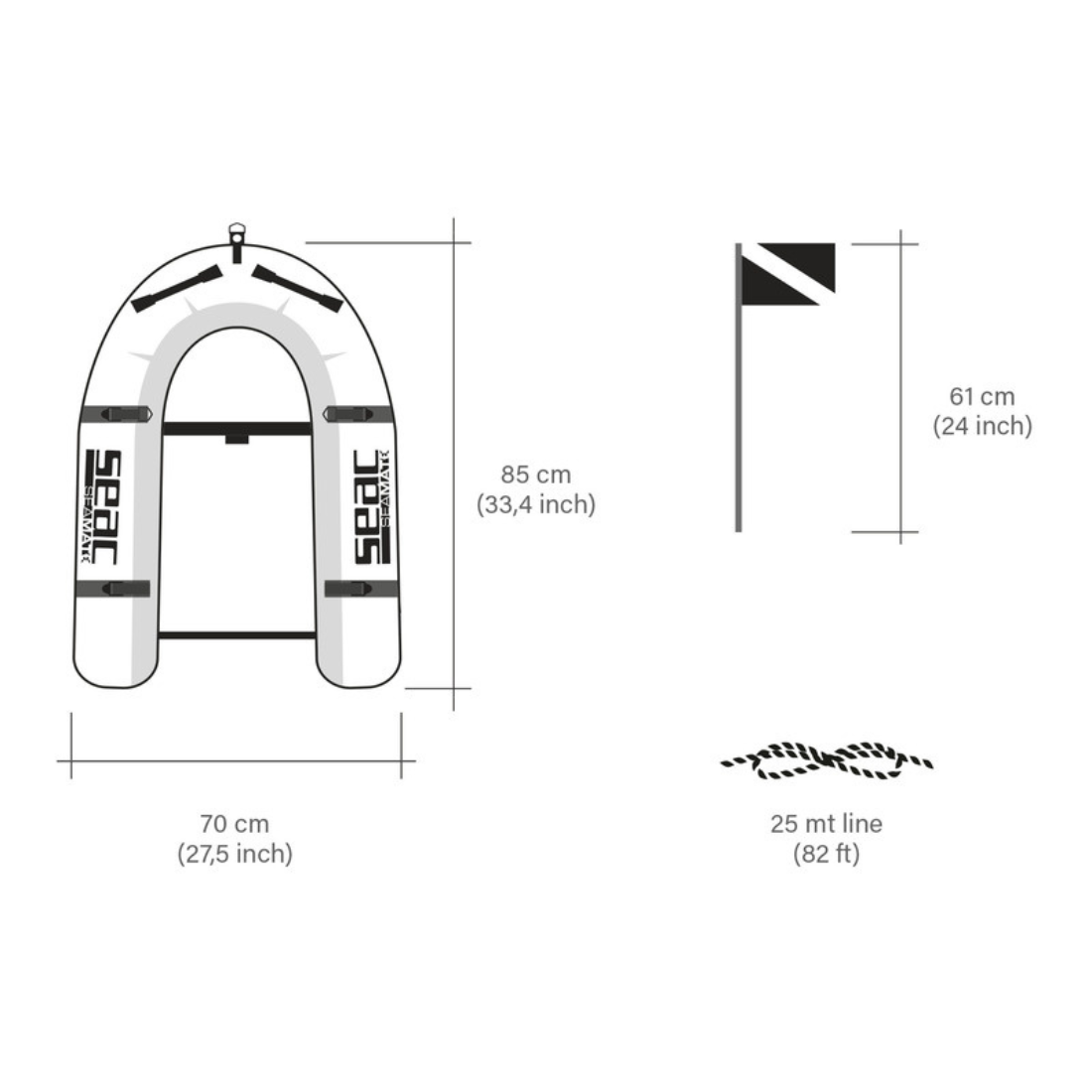 Seamate Inflatable Gangway Size Chart