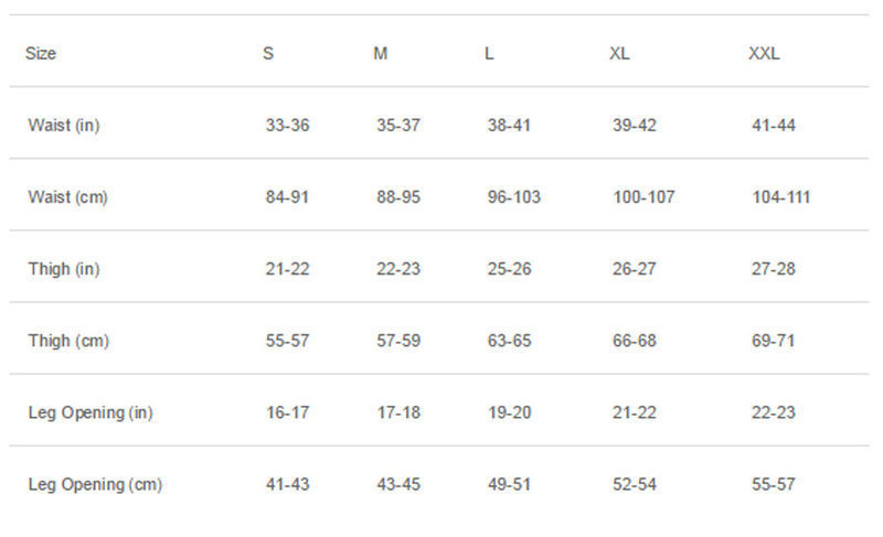 Tech Shorts  Size Chart