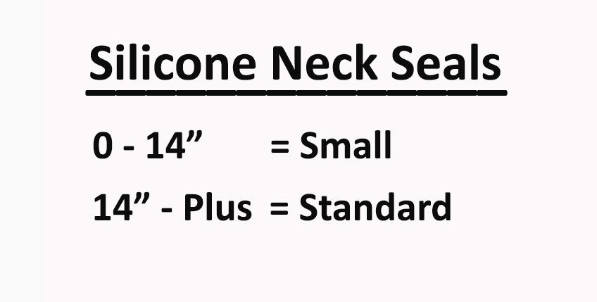 Silicone Neck Seals Size Chart