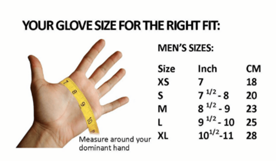 Replacement Dryglove with Liner Size Chart