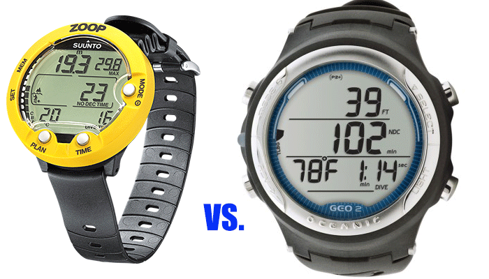 Oceanic Geo 2.0 vs Suunto Zoop Dive Computers