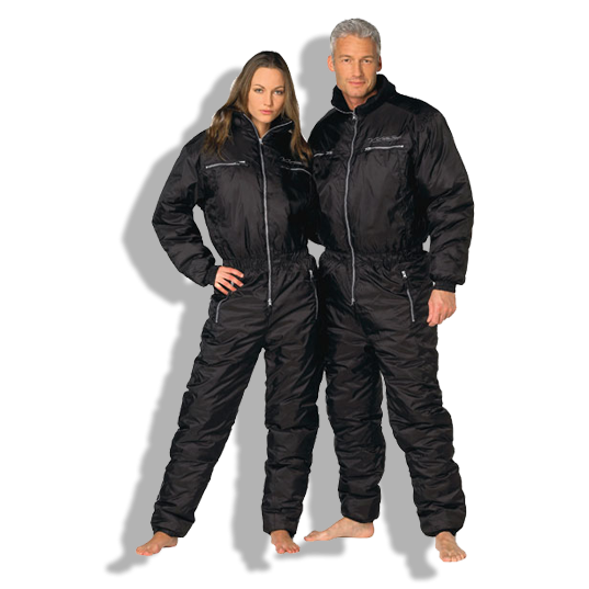 Two people wearing drysuit undergarments