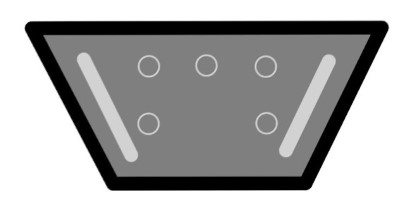 Drawing of a sidemount butt plate