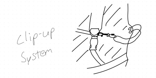 Drawing of a clip up system