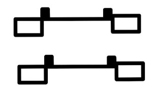 Drawing of double enders for sidemount diving