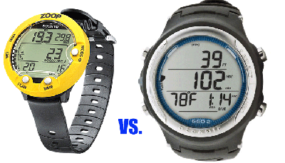 Oceanic Geo 2.0 vs Suunto Zoop Dive Computers