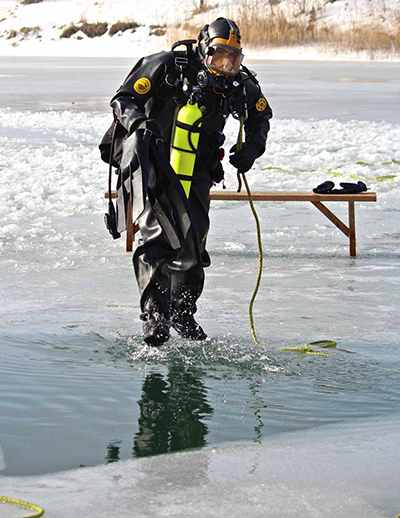 Size Chart for Ice Diving Operations Course 