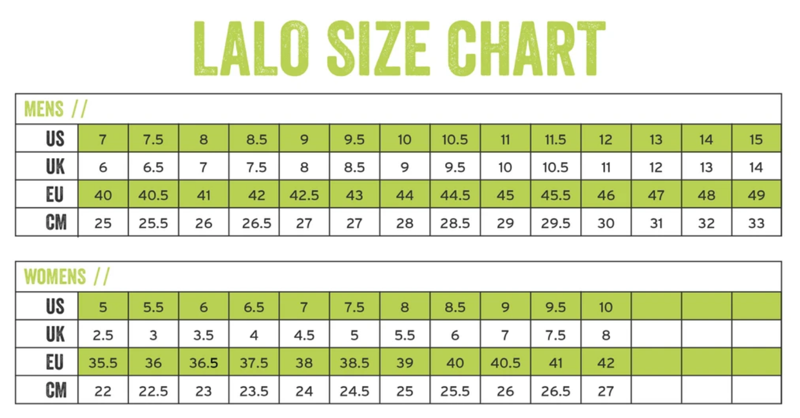 Size Chart for Zodiac Recon Running Shoes - Size 13 (Closeout)