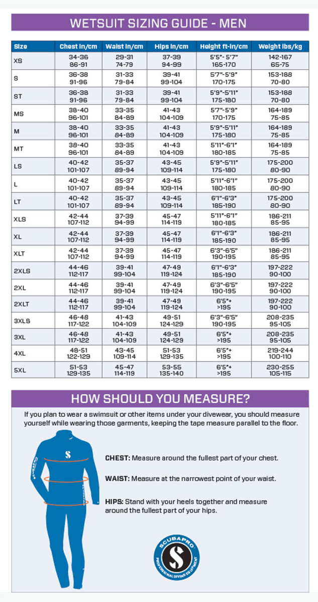 Size Chart for Hybrid Cargo Shorts  (Closeout)