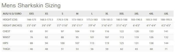 Size Chart for Men's Chillproof Long Pants