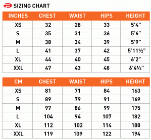 Size Chart for Merino Base Layer Pants 260