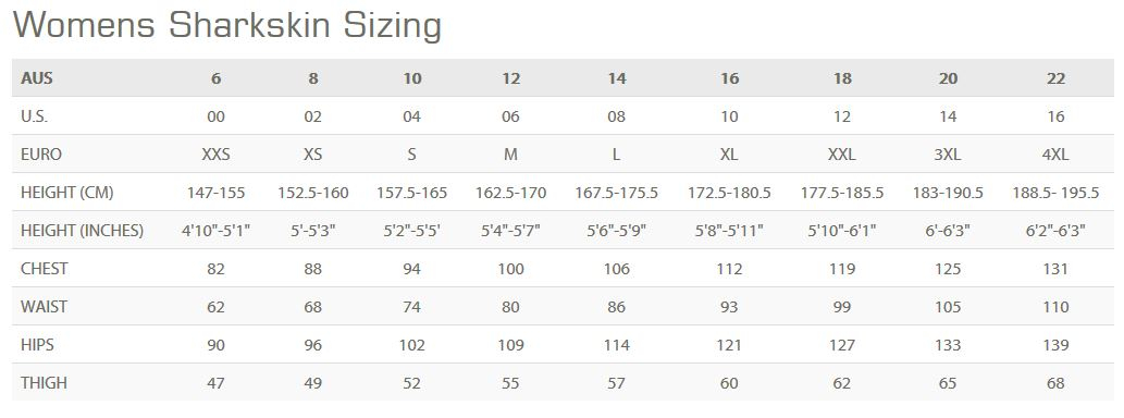 Female Size Chart for Chillproof Women's Full Zip Long Sleeve Shirt (Size 12, Closeout)